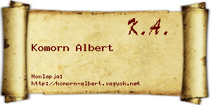 Komorn Albert névjegykártya